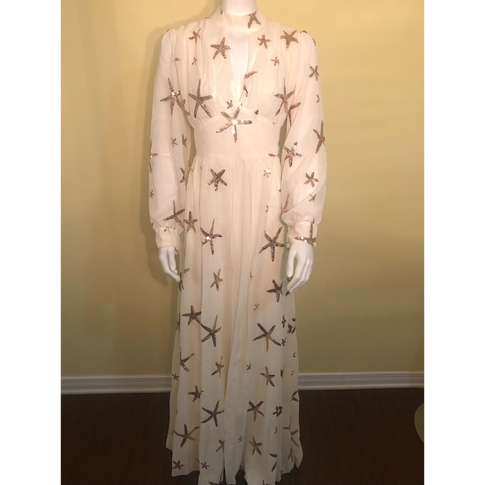 New Sequin Beach Star Sheer Maxi Dress - Picture 4 of 8